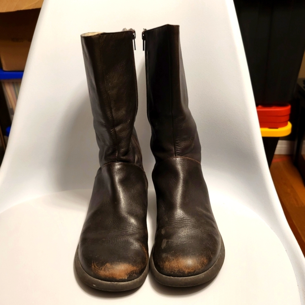 Camper Dark Brown Leather Mid-Calf Boots